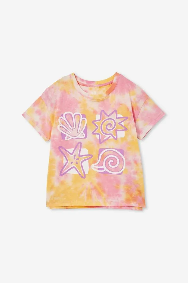 Poppy Short Sleeve Print Tee Tie Dyeshells Girls Cotton On Tops and TShirts Poppy Short Sleeve Print Tee Tie Dyeshells Girls Cotton On Tops and TShirts