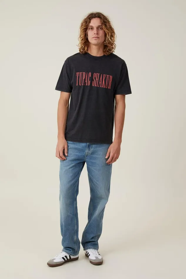 Premium Loose Fit Music TShirt Lcn Bra Blacktupac 8211 Eyez Men Cotton On Tees and Tanks