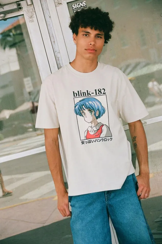 Premium Loose Fit Music TShirt Lcn Mt Bone Blink 182 8211 Anime Men Cotton On Tees and Tanks