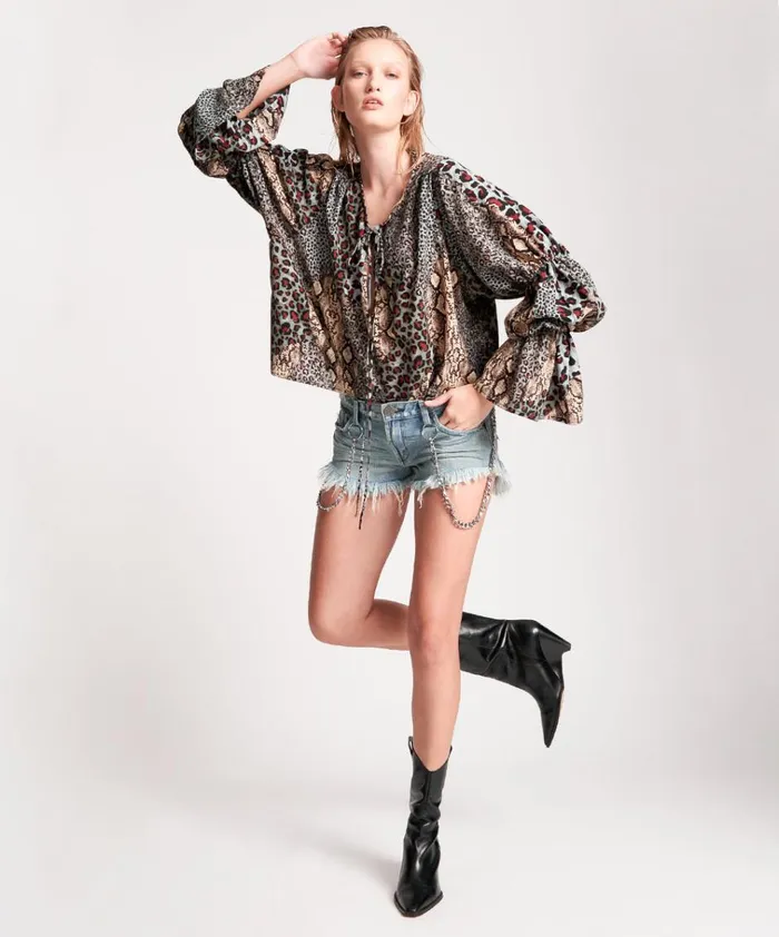 PUNK PYTHON SOPHISTICATED SAVAGE TOP Women One Teaspoon Tops PUNK PYTHON SOPHISTICATED SAVAGE TOP Women One Teaspoon Tops