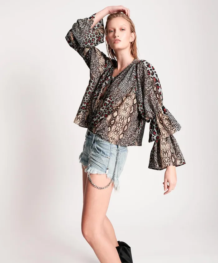PUNK PYTHON SOPHISTICATED SAVAGE TOP Women One Teaspoon Tops PUNK PYTHON SOPHISTICATED SAVAGE TOP Women One Teaspoon Tops