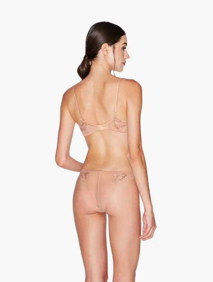 Pushup Bra In Sand Stretch Tulle Lingerie La Perla Padded