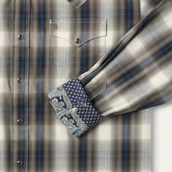 Ranch Plaid Dobby Western Shirt Brown Men Stetson Western Shirts
