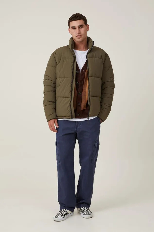 Recycled Puffer Jacket Army Men Cotton On Jackets