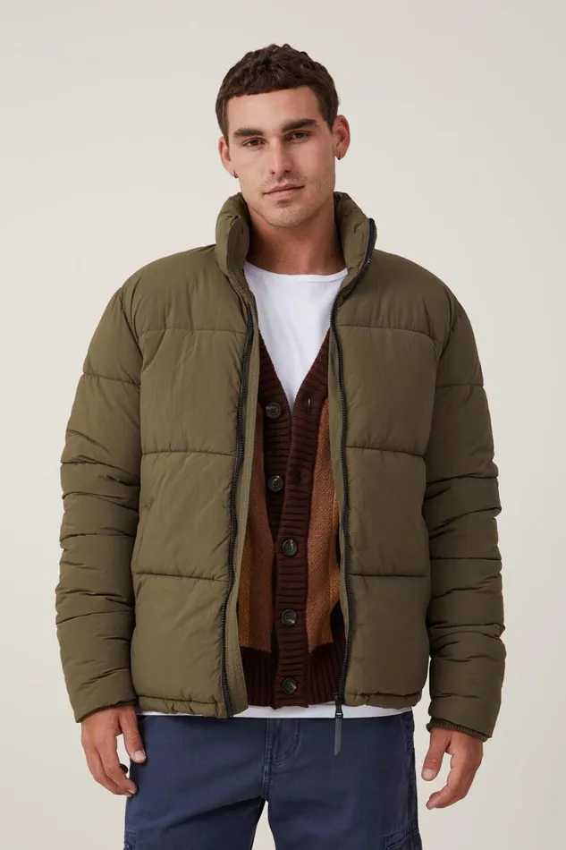 Recycled Puffer Jacket Army Men Cotton On Jackets Recycled Puffer Jacket Army Men Cotton On Jackets