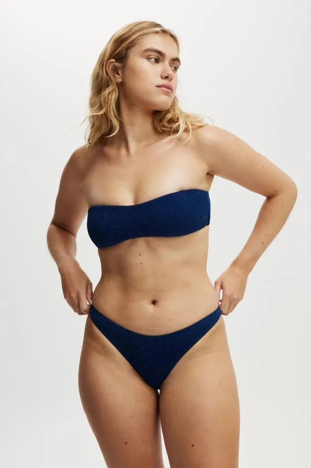 Refined High Side Brazilian Bikini Bottom Deep Blue Metallic Crinkle Women Cotton On Bikinis Refined High Side Brazilian Bikini Bottom Deep Blue Metallic Crinkle Women Cotton On Bikinis