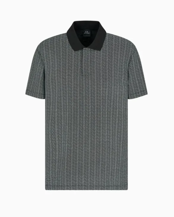 Regular Fit Polo Shirt In Stretch Jersey Black Men Armani Polo Shirts