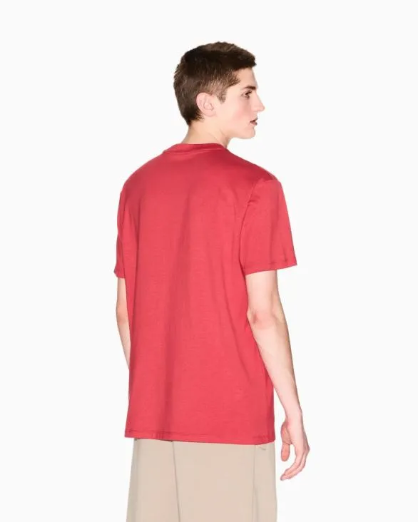 Regular Fit Tshirt With Logo Lettering Red Men Armani TShirts Regular Fit Tshirt With Logo Lettering Red Men Armani TShirts
