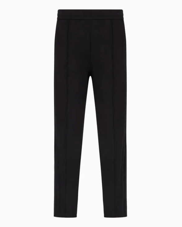 Regular Fit Trousers With Contrasting Band Black Men Armani Matching Sets