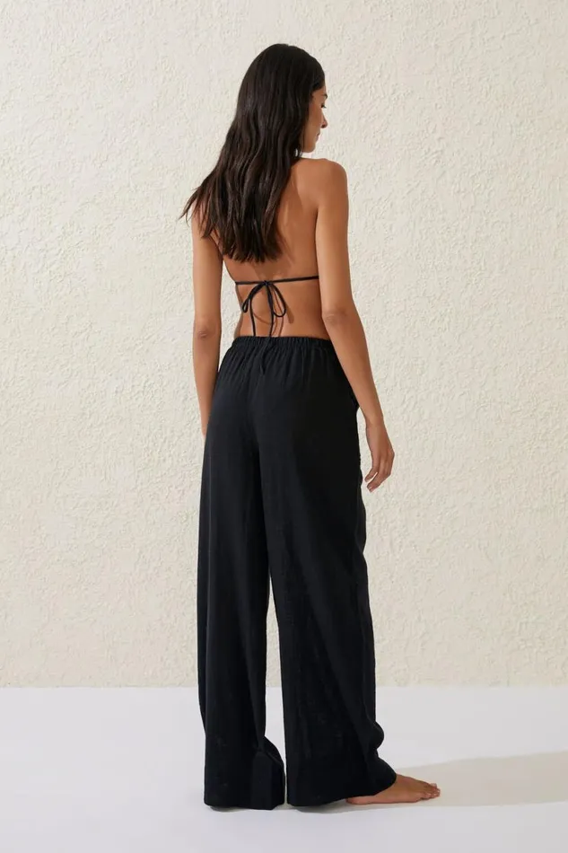 Relaxed Pocket Beach Pant Black Women Cotton On Pants