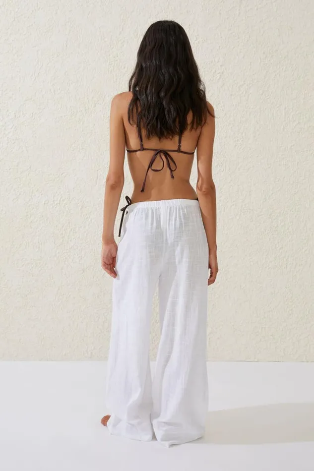 Relaxed Pocket Beach Pant White Women Cotton On Pants