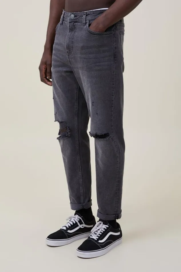 Relaxed Tapered Jean Black Rock Rip Men Cotton On Pants Relaxed Tapered Jean Black Rock Rip Men Cotton On Pants