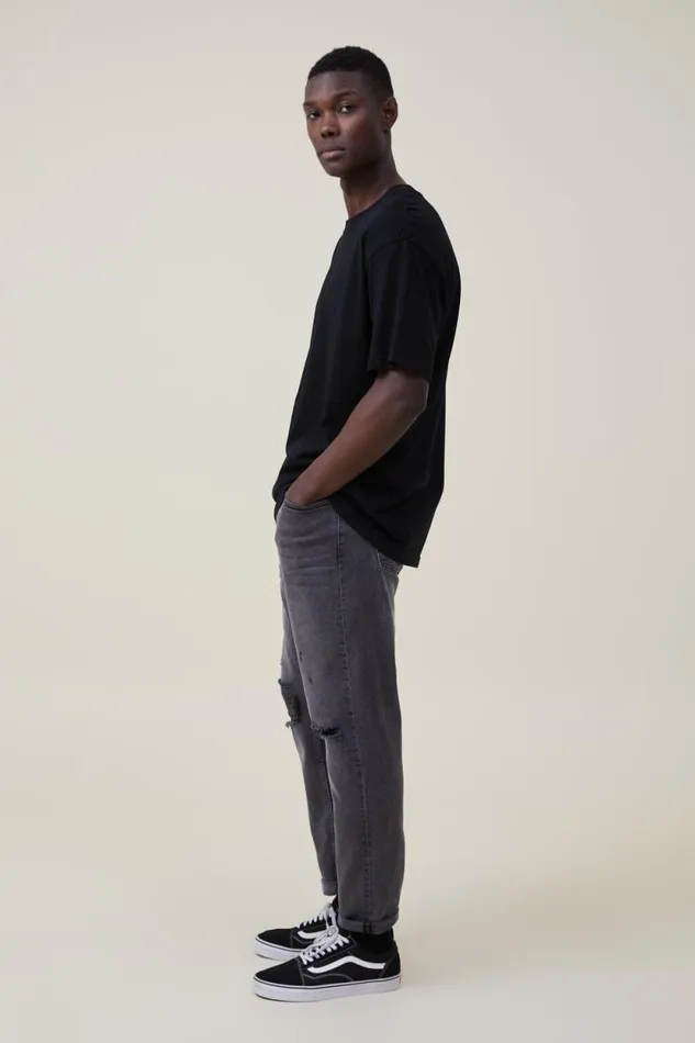 Relaxed Tapered Jean Black Rock Rip Men Cotton On Pants Relaxed Tapered Jean Black Rock Rip Men Cotton On Pants