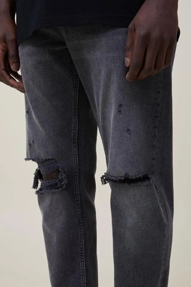 Relaxed Tapered Jean Black Rock Rip Men Cotton On Pants Relaxed Tapered Jean Black Rock Rip Men Cotton On Pants