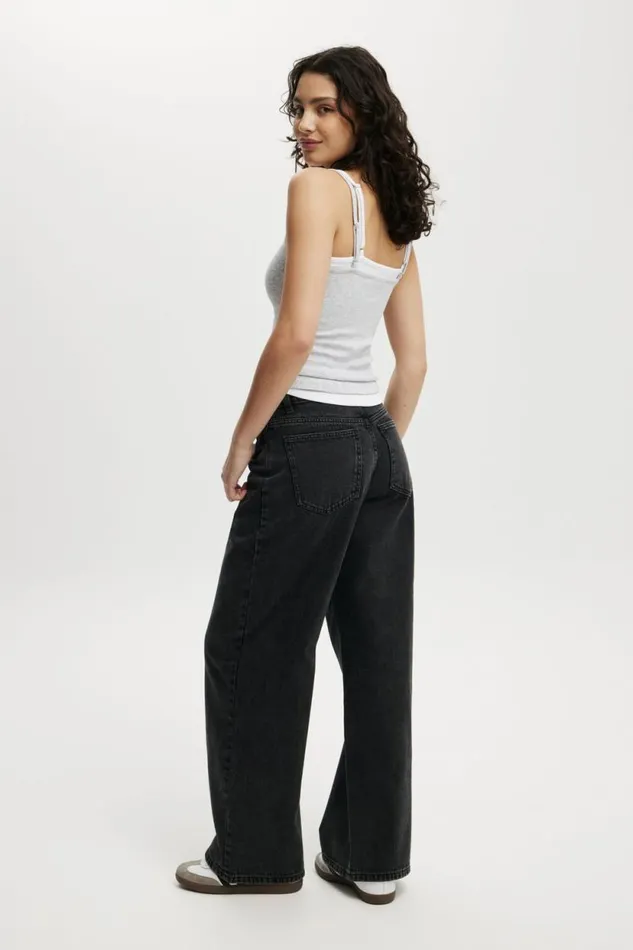 Relaxed Wide Jean Graphite Black Women Cotton On Pants Relaxed Wide Jean Graphite Black Women Cotton On Pants