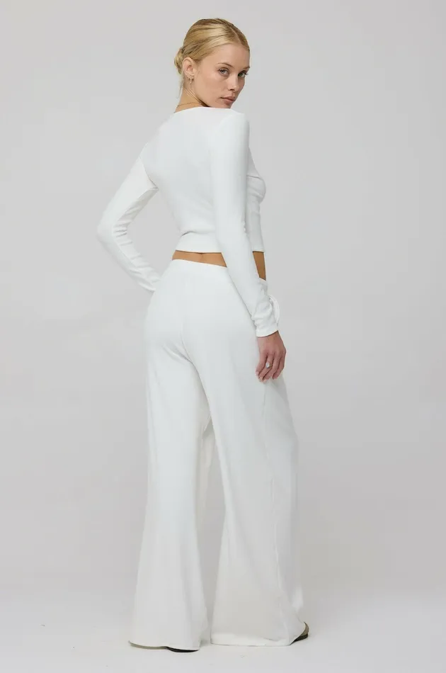 RESA Chase Rib Pant In White Women Basics