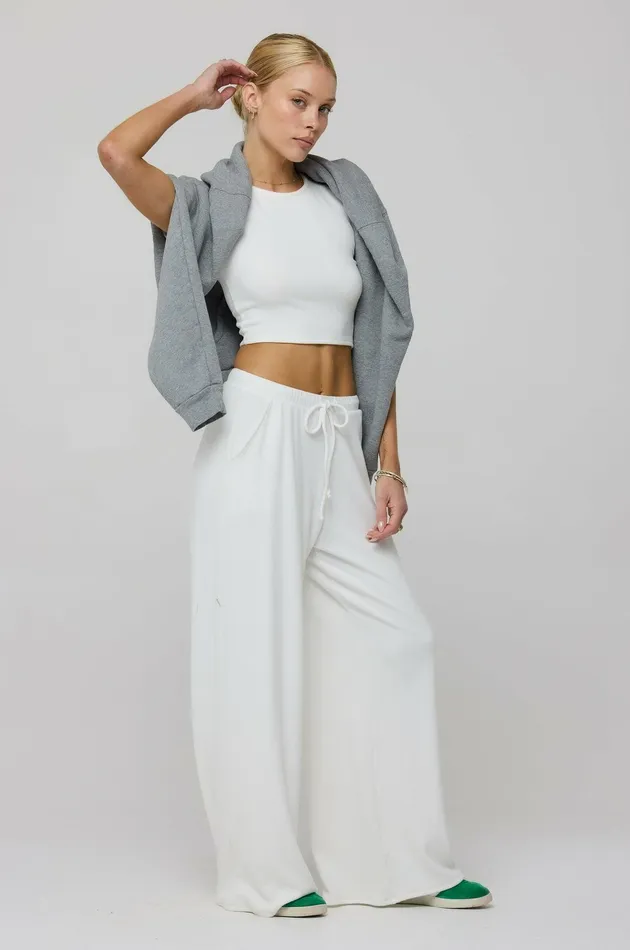 RESA Chase Rib Pant In White Women Basics