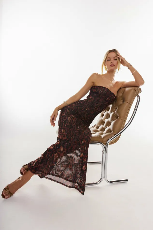 RESA Demi Mesh Dress In Knox Women Midi Dress