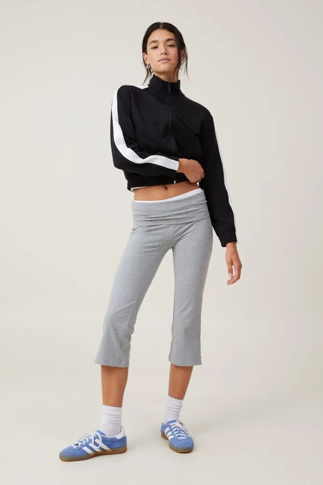 Retro Sporty Cropped Zip Through Black Women Cotton On Tops