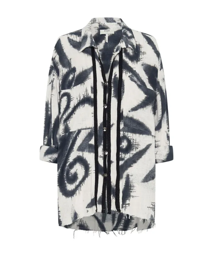 RUNAWAY MUSLIN LONGLINE SHIRT Women One Teaspoon Shirts RUNAWAY MUSLIN LONGLINE SHIRT Women One Teaspoon Shirts
