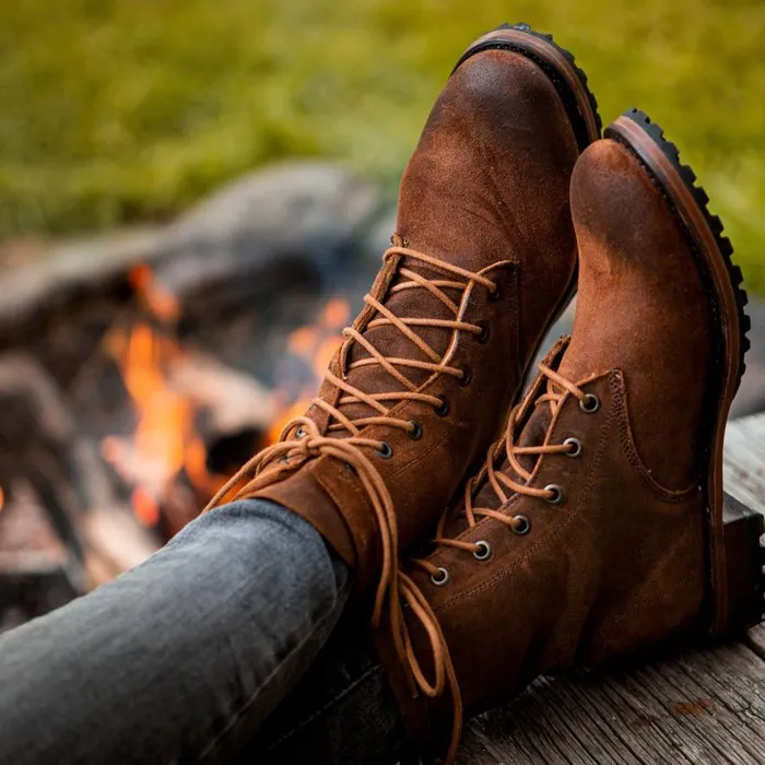 Sam Lace Up Brown Suede Women Stetson Outdoor