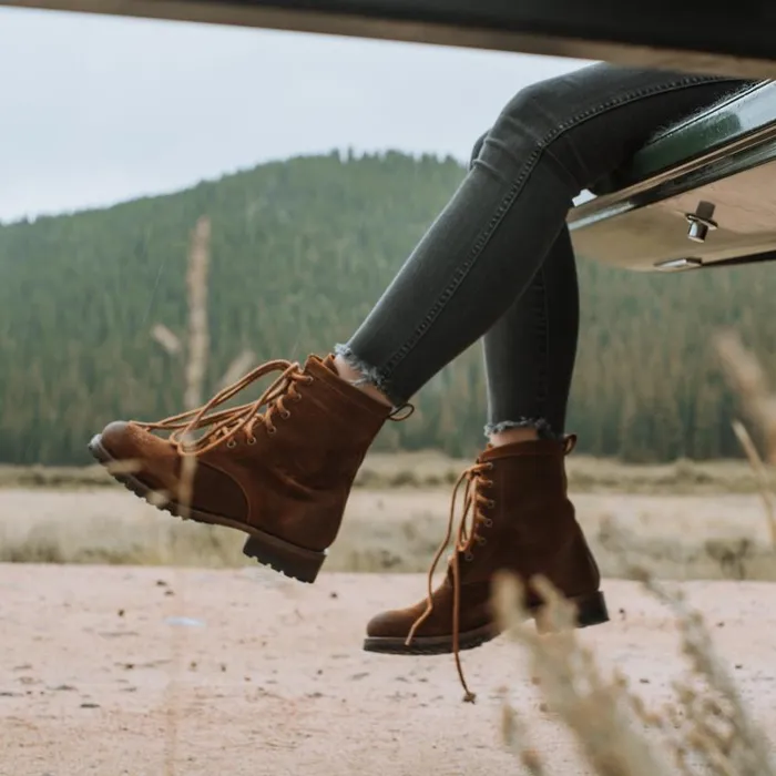 Sam Lace Up Brown Suede Women Stetson Outdoor