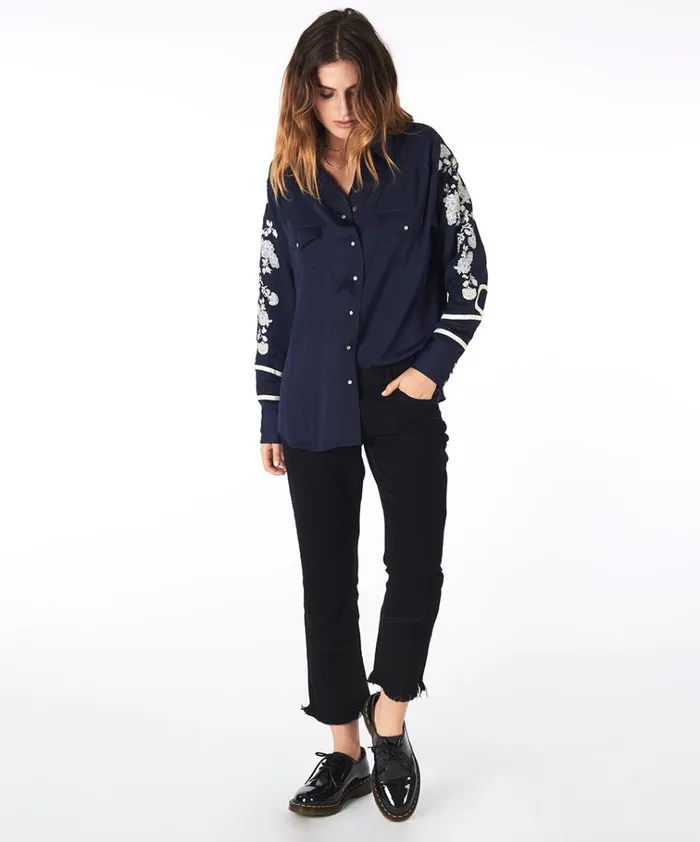 SAN CERENA SHIRT BLUE Women One Teaspoon Shirts SAN CERENA SHIRT BLUE Women One Teaspoon Shirts