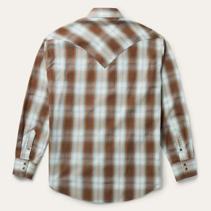 Sand Ombre Plaid Western Shirt Brown Men Stetson Western Shirts