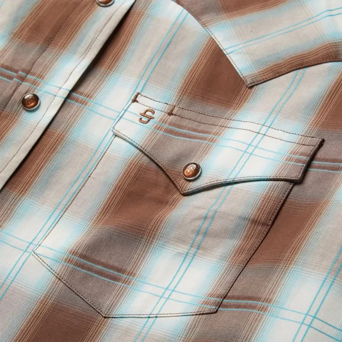 Sand Ombre Plaid Western Shirt Brown Men Stetson Western Shirts