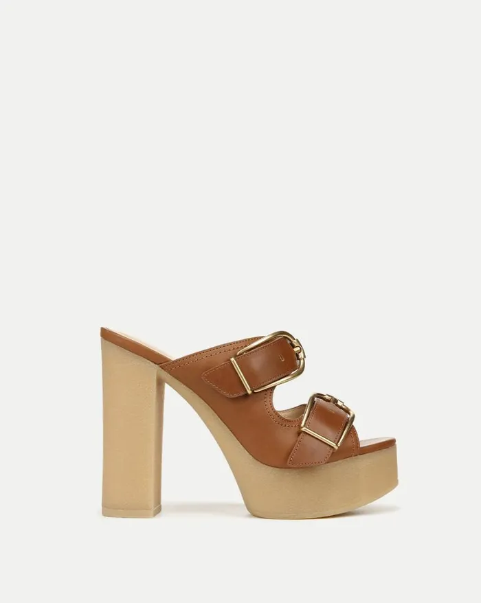 Sandals Shop Veronica Beard Garrick Leather Platform Sandal Hazelwood