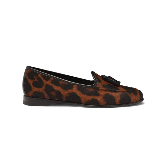 Santoni AnimalPrint Cavallino Andrea Tassel Loafer Women Loafers