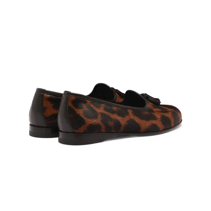 Santoni AnimalPrint Cavallino Andrea Tassel Loafer Women Loafers