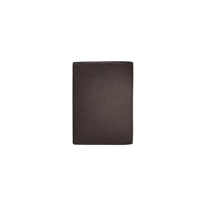 Santoni Beige Saffiano Leather Passport Case WomenMen Small Leather Goods