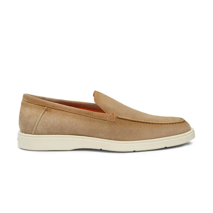 Santoni Beige Suede Loafer Men Loafers