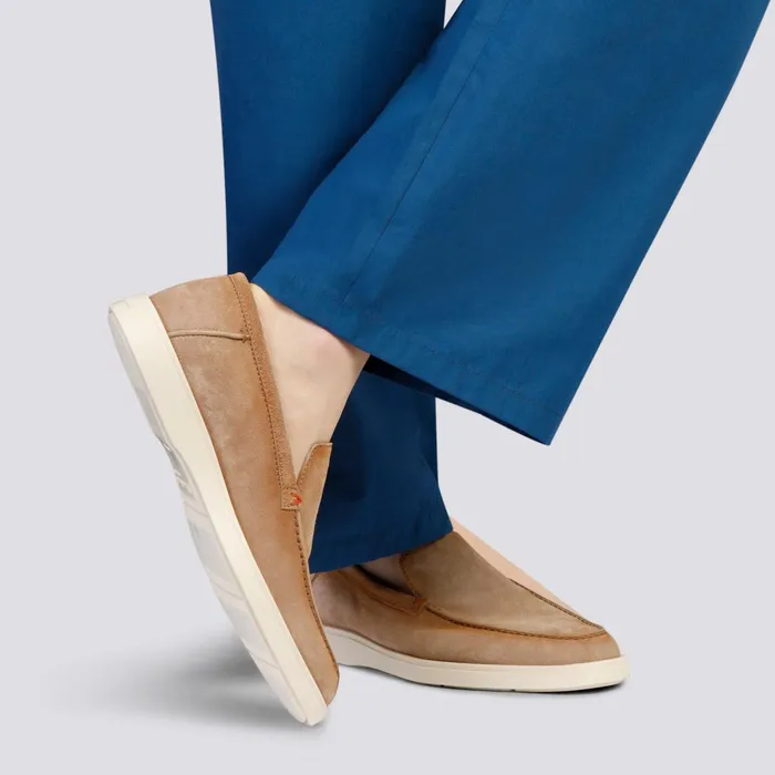 Santoni Beige Suede Loafer Men Loafers