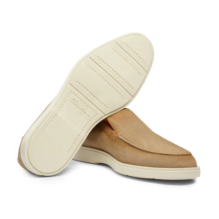 Santoni Beige Suede Loafer Men Loafers