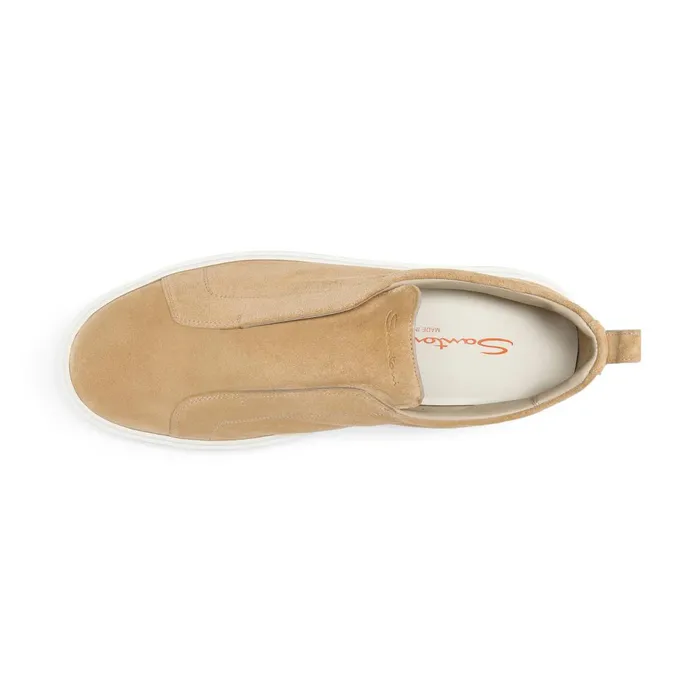 Santoni Beige Suede SlipOn Sneaker Men Sneakers