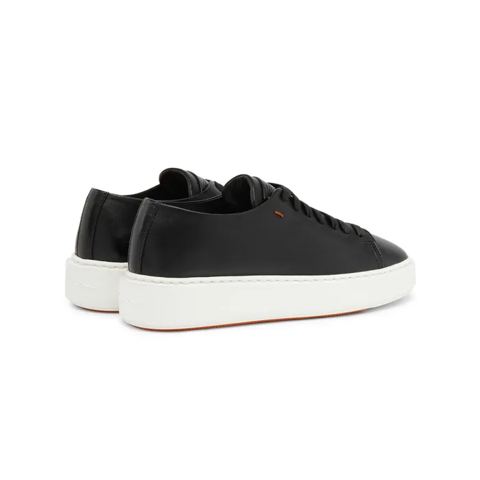 Santoni Black Leather Sneaker Women Sneakers