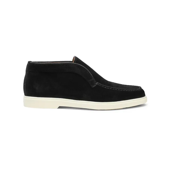 Santoni Black Suede Desert Boot Women Boots and Ankle Boots