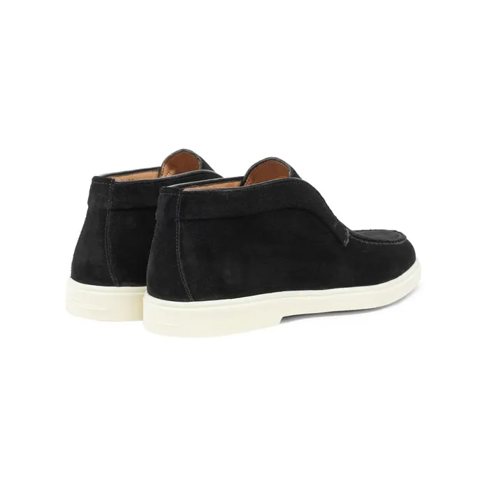 Santoni Black Suede Desert Boot Women Boots and Ankle Boots
