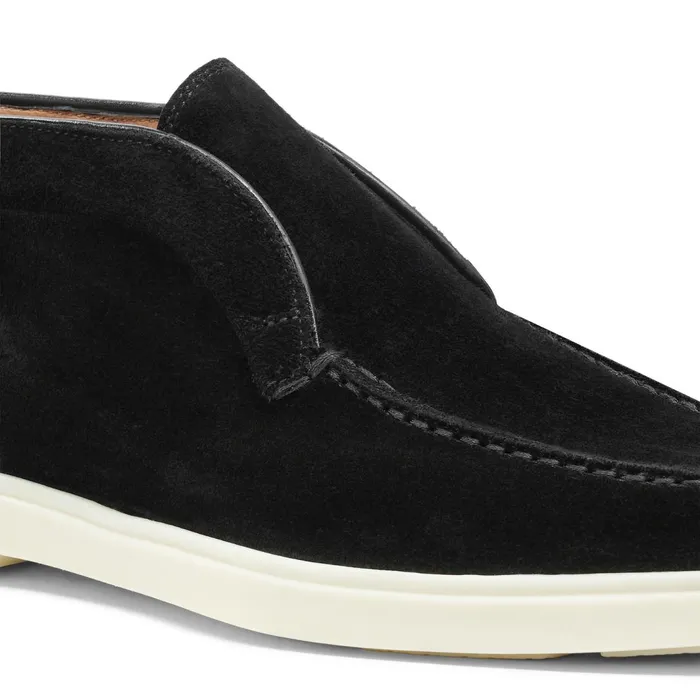 Santoni Black Suede Desert Boot Women Boots and Ankle Boots