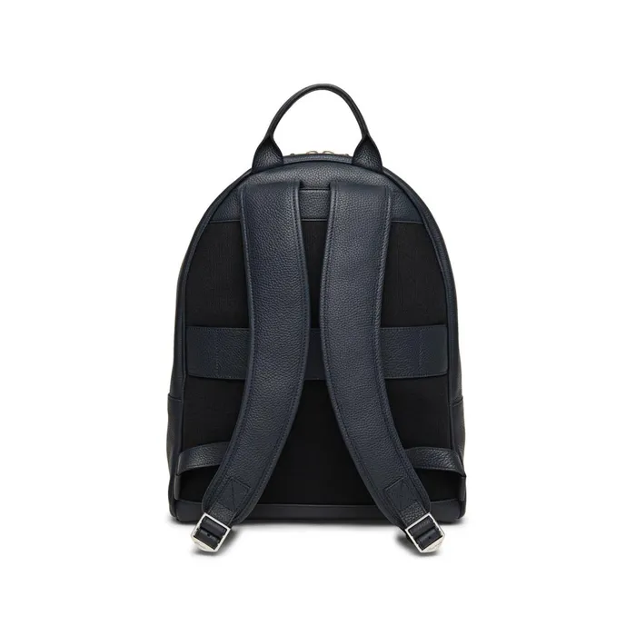 Santoni Blue Tumbled Leather Backpack Men Bags and Backpacks