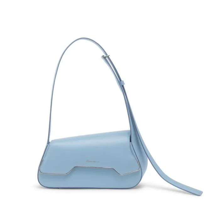 Santoni Light Blue Leather Thepluto Bag Women Bags