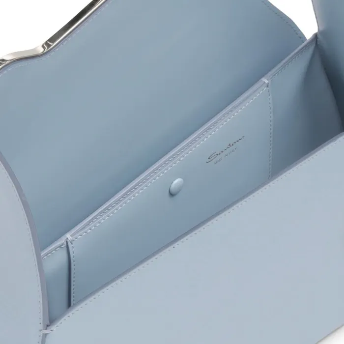 Santoni Light Blue Leather Thepluto Bag Women Bags