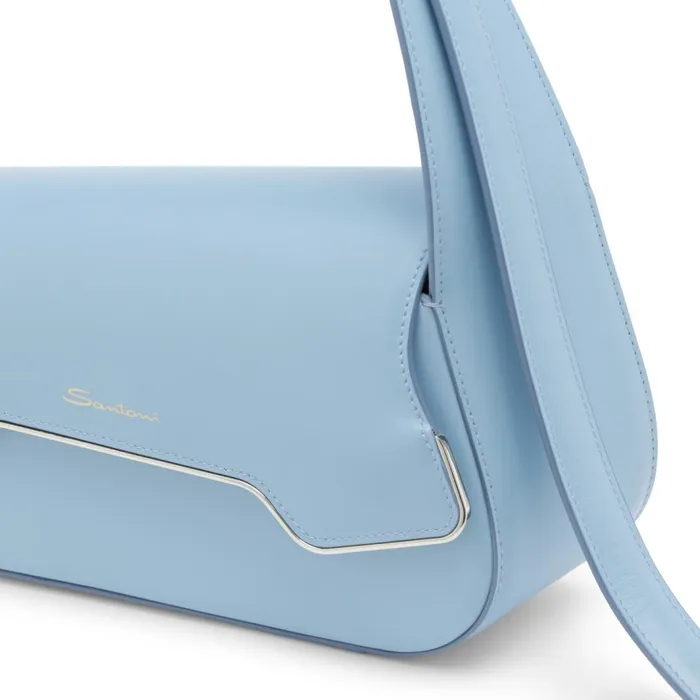 Santoni Light Blue Leather Thepluto Bag Women Bags