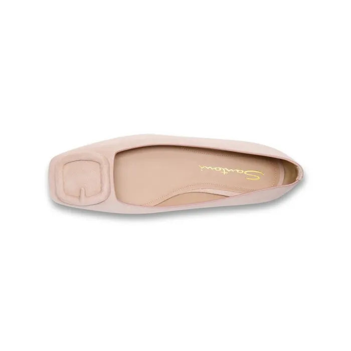 Santoni Pink Suede Ballet Flat Women Flats Shoes