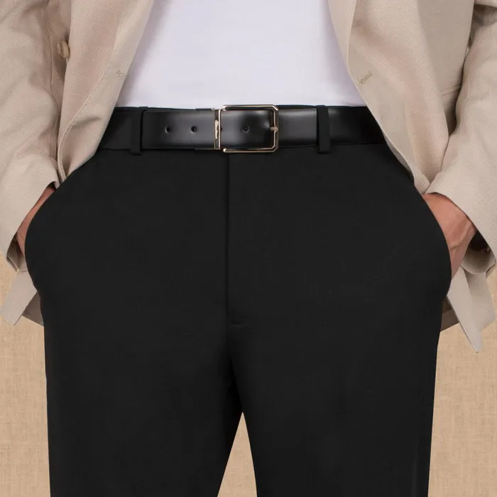 Santoni Reversible And Adjustable Smooth Black And Tumbled Brown Leather Belt Men Belts