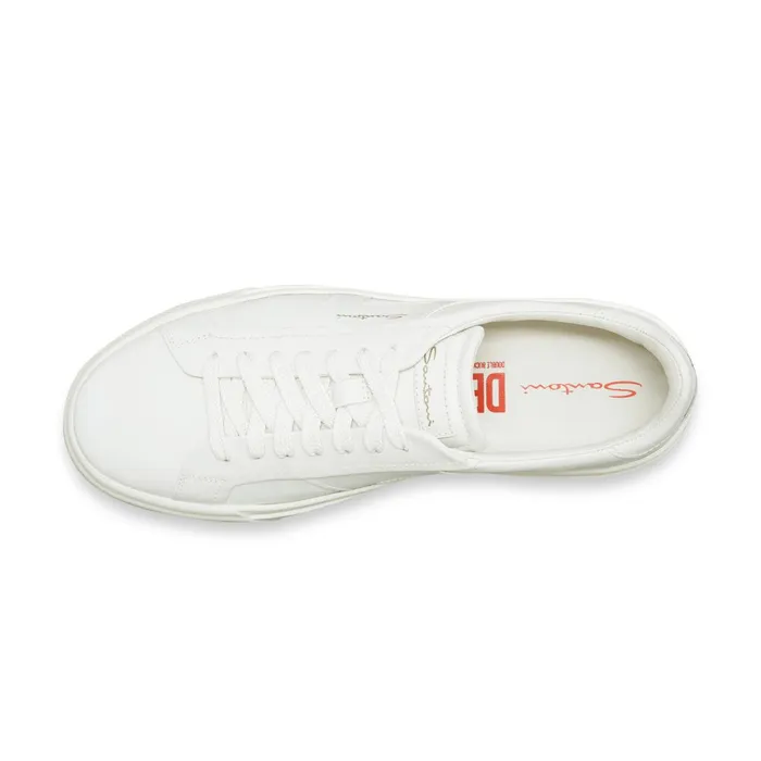 Santoni White Leather Double Buckle Sneaker Men Sneakers