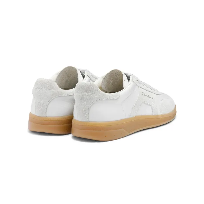 Santoni White Tumbled Leather Dbs Oly Sneaker Women Sneakers