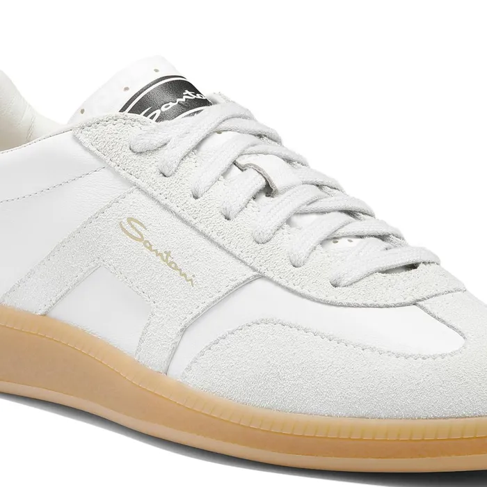 Santoni White Tumbled Leather Dbs Oly Sneaker Women Sneakers